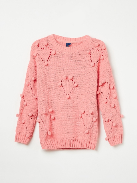 

Fame Forever by Lifestyle Girls Pink Self Design Sweater
