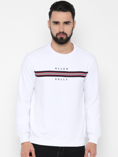 

Allen Solly Men White & Navy Blue Striped Pullover Sweatshirt
