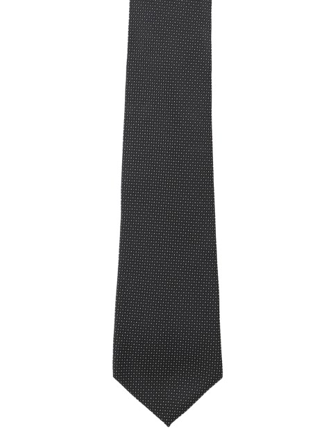 

Peter England Black & White Woven Design Broad Tie
