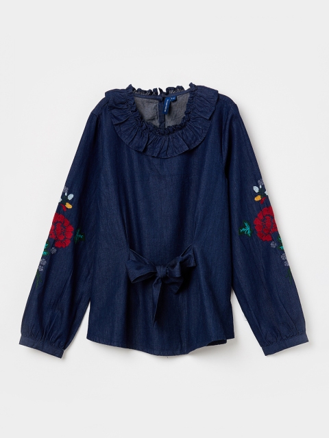 

Fame Forever by Lifestyle Girls Navy Blue Solid Top
