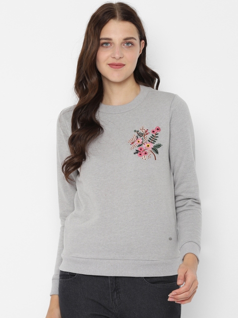 

Allen Solly Woman Grey & Green Self Design Sweatshirt