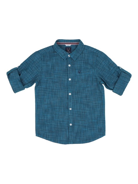 

Allen Solly Junior Boys Blue Slim Fit Printed Casual Shirt