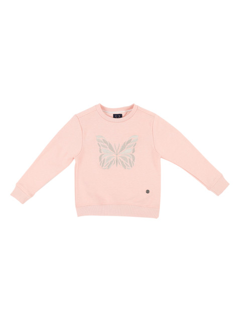 

Allen Solly Junior Girls Peach-Coloured Self Design Sweatshirt