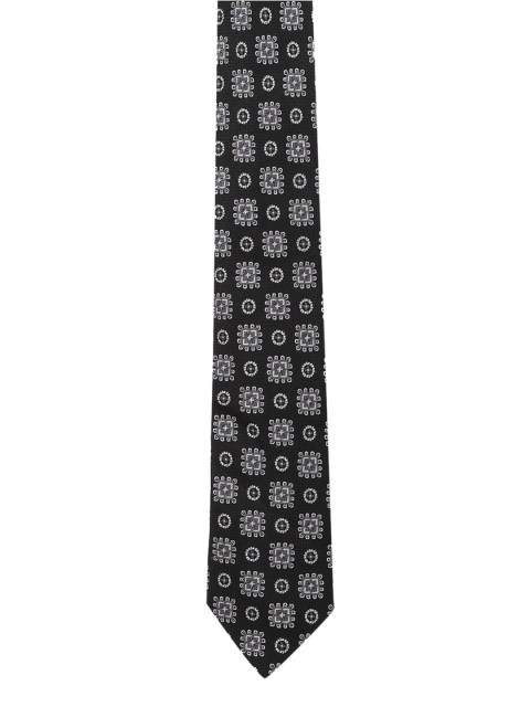 

Peter England Black Woven Design Broad Tie