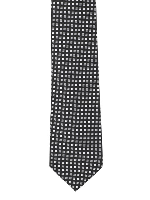 

Peter England Black & White Woven Design Broad Tie