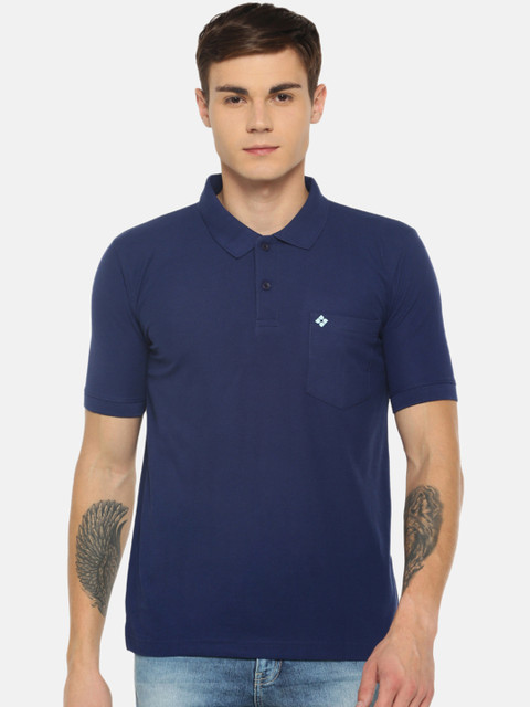 

Dollar Bigboss Men Navy Blue Solid Polo Collar T-shirt