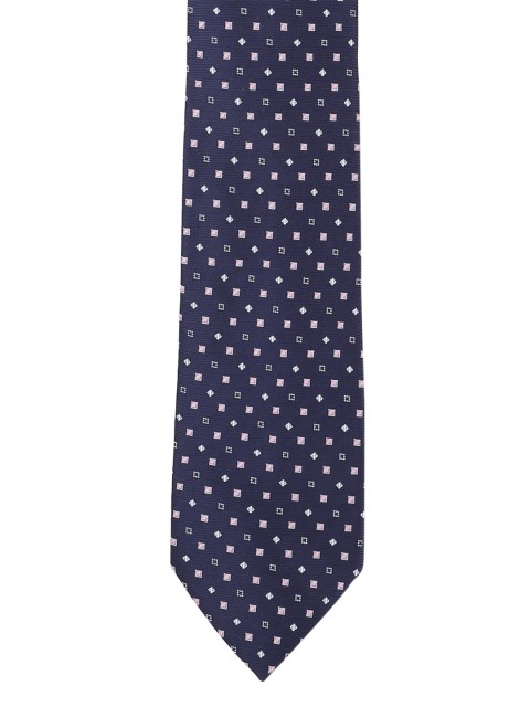 

Peter England Navy Blue Woven Design Broad Tie