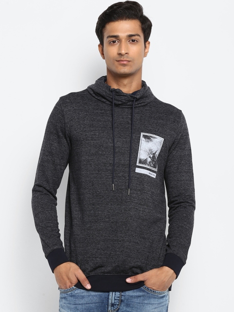 

Mufti Men Charcoal Grey Solid Sweatshirt