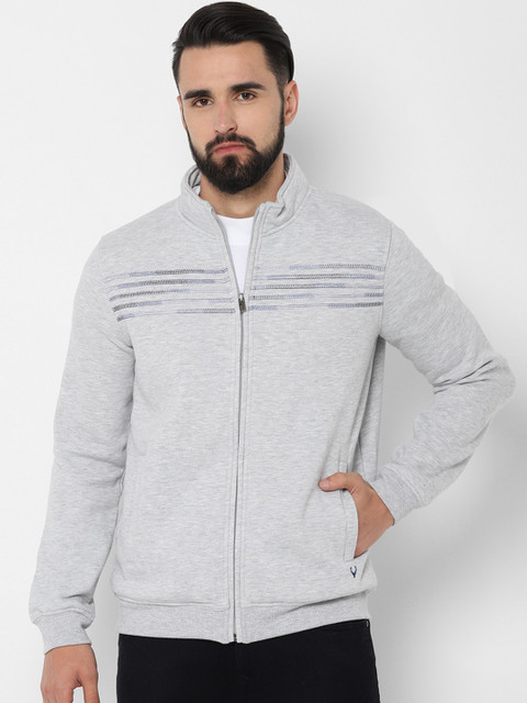 

Allen Solly Men Grey Solid Front-Open Sweatshirt