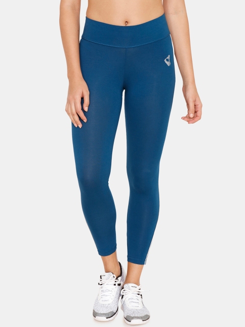 

Zelocity by Zivame Women Blue Rapid Dry Training Skinny-Fit Tights