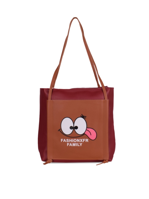 

Bagkok Tan Brown & Maroon Printed Shoulder Bag
