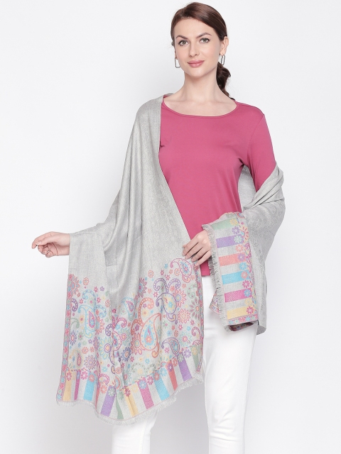 

Style Quotient Women Grey & Red Woven Design Shawl