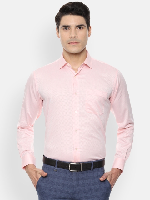 

Van Heusen Men Peach-Coloured Regular Fit Printed Formal Shirt