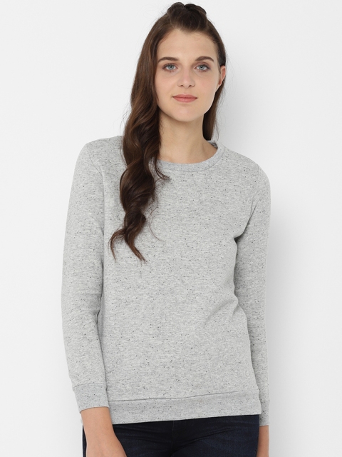 

Allen Solly Woman Women Grey Melange Solid Sweatshirt