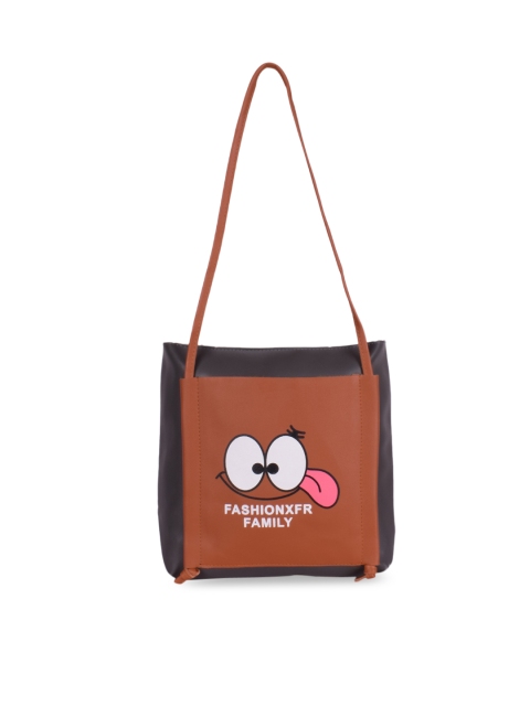 

Bagkok Tan Brown & Grey Printed Shoulder Bag