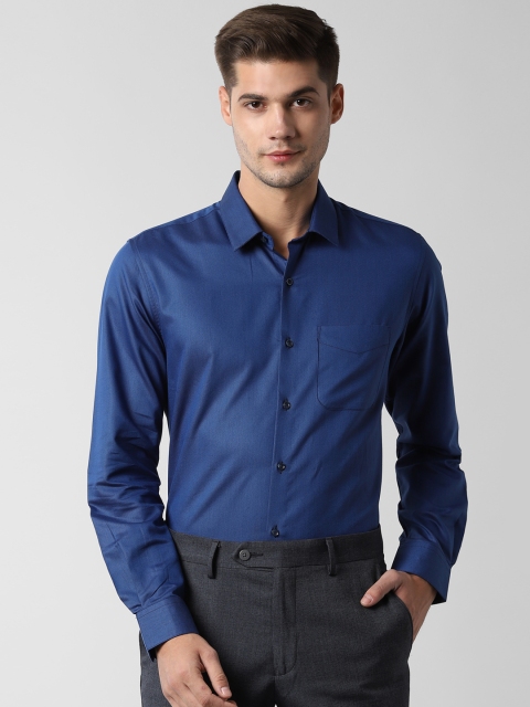 

Peter England Men Navy Blue Slim Fit Solid Formal Shirt