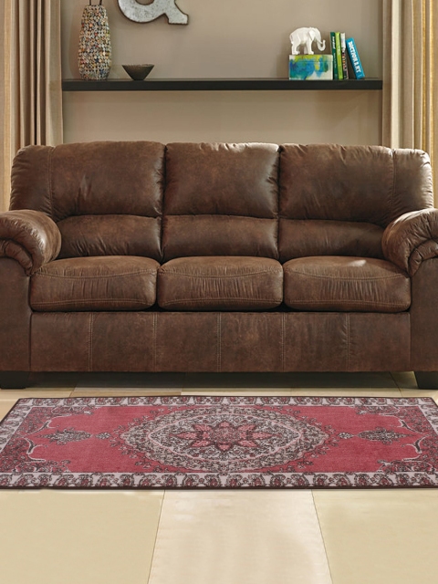 

RUGSMITH Maroon Patterned Anti-Skid Rectangle Floor Runner