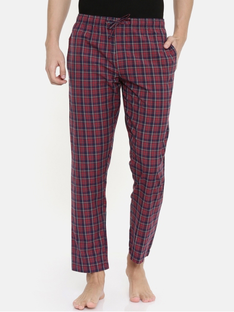 

Joven Men Red and Navy Blue Checked Lounge Pants