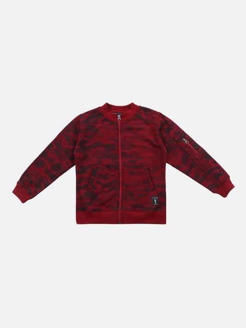 

Lil Tomatoes Boys Maroon & Black Camouflage Printed Sweatshirt