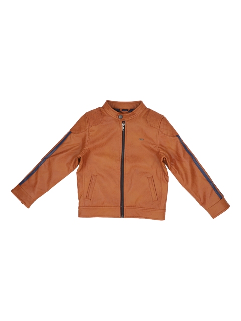 

Allen Solly Junior Boys Brown Solid Biker Jacket