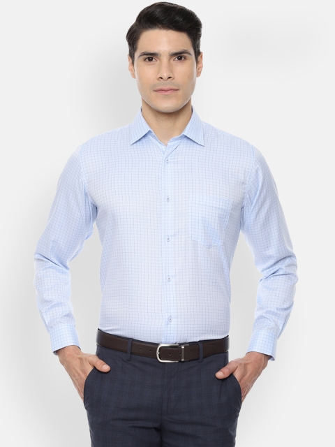 

Van Heusen Men Blue Regular Fit Checked Formal Shirt