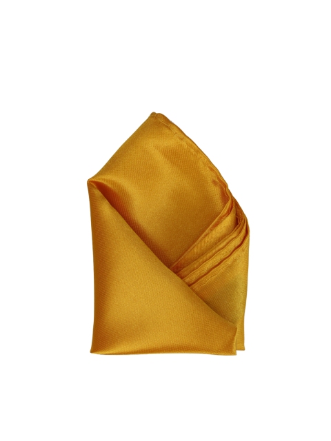 

Calvadoss Men Mustard Solid Pocket Square