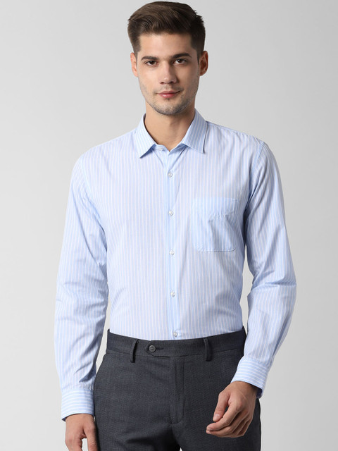 

Peter England Men Blue Slim Fit Striped Formal Shirt