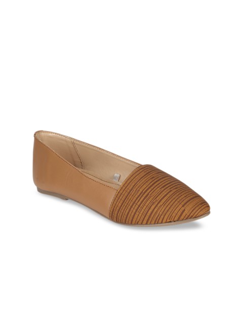 

People Women Brown Printed Suede Ballerinas