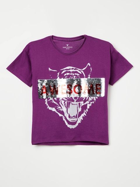 

Fame Forever by Lifestyle Girls Purple Printed Top