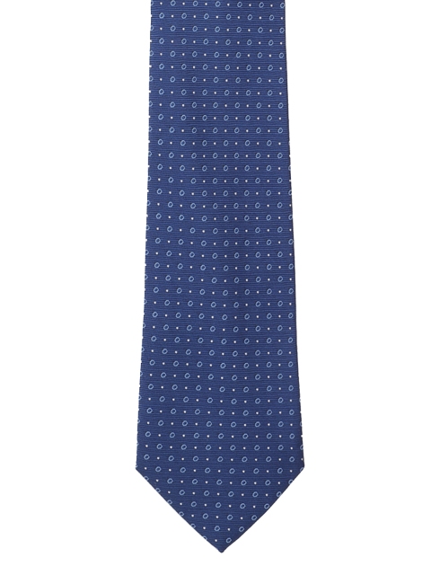 

Peter England Navy Blue Woven Design Broad Tie