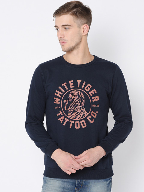 

Rigo Men Blue Printed Sweatshirt