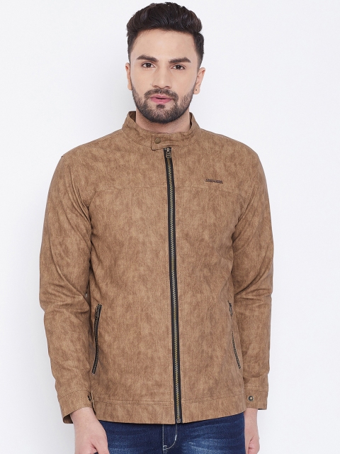 

JUMP USA Men Tan Solid Biker Jacket