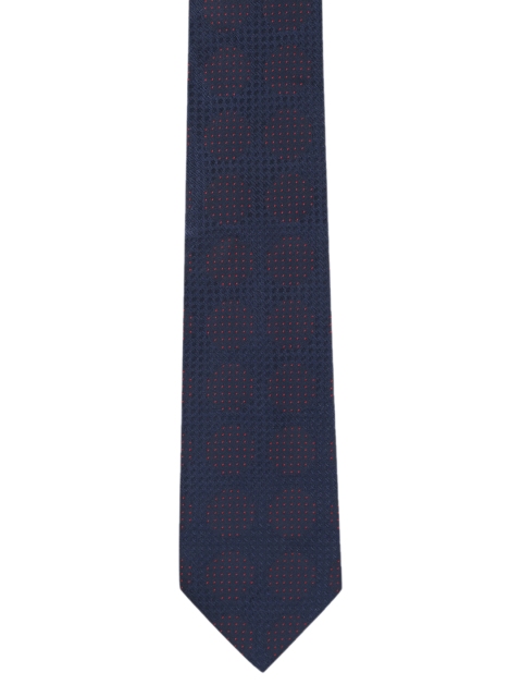 

Peter England Navy Blue Woven Design Broad Tie
