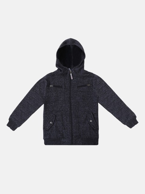 

Lil Tomatoes Boys Charcoal Grey Printed Hooded Sweatshirt