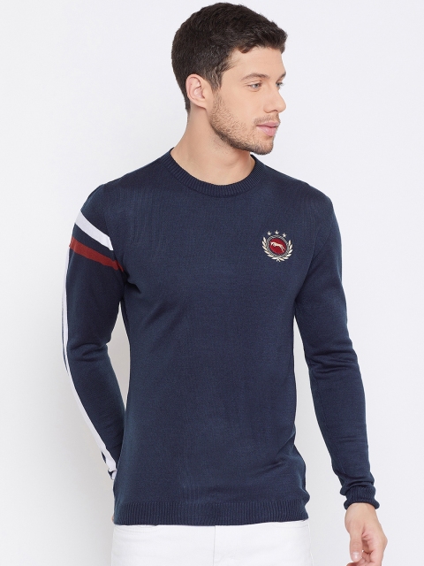 

JUMP USA Men Navy Blue Solid Sweater