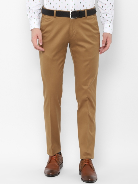 

SIMON CARTER LONDON Men Khaki Slim Fit Self Design Formal Trousers