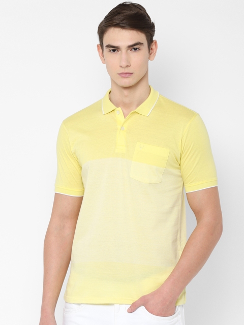 

Allen Solly Men Yellow Colourblocked Polo Collar T-shirt