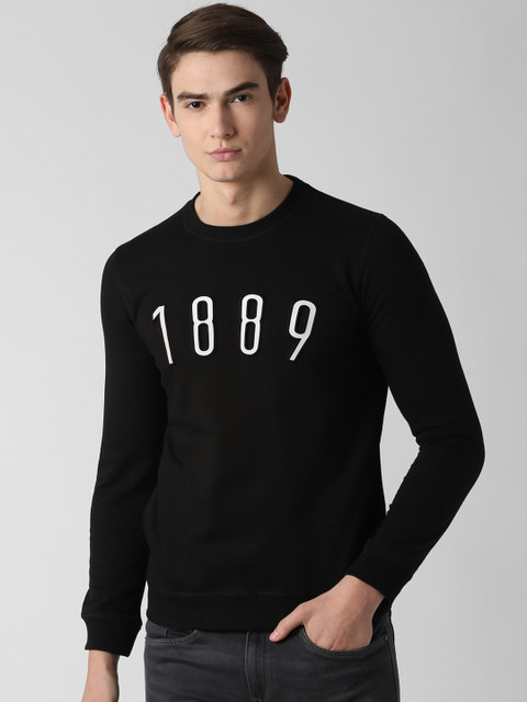 

Peter England Casuals Men Black Printed Sweatshirt