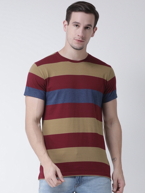

Club York Men Maroon Colourblocked Round Neck T-shirt