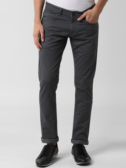 

Peter England Casuals Men Grey Skinny Fit Printed Regular Trousers