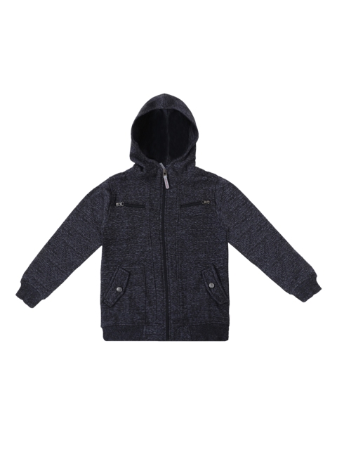 

Lil Tomatoes Boys Charcoal Grey Solid Hooded Sweatshirt