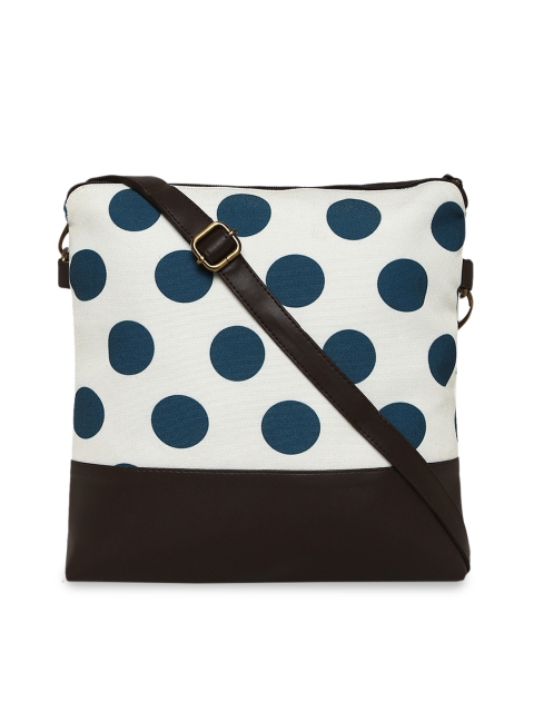 

KLEIO Cream-Coloured & Blue Printed Sling Bag