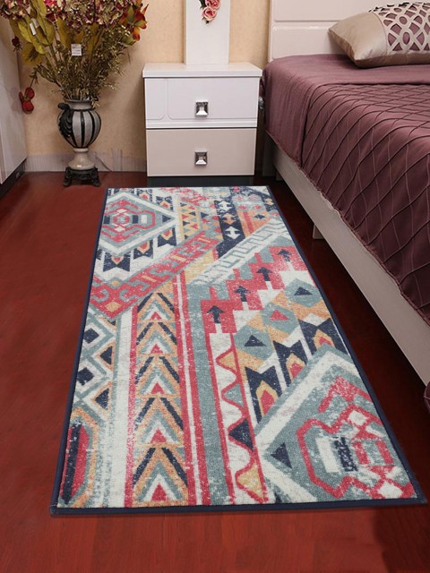 

RUGSMITH Multicoloured Patterned Anti-Skid Rectangle Floor Runner, Multi