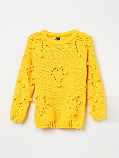 

Fame Forever by Lifestyle Girls Yellow Self Design Sweater