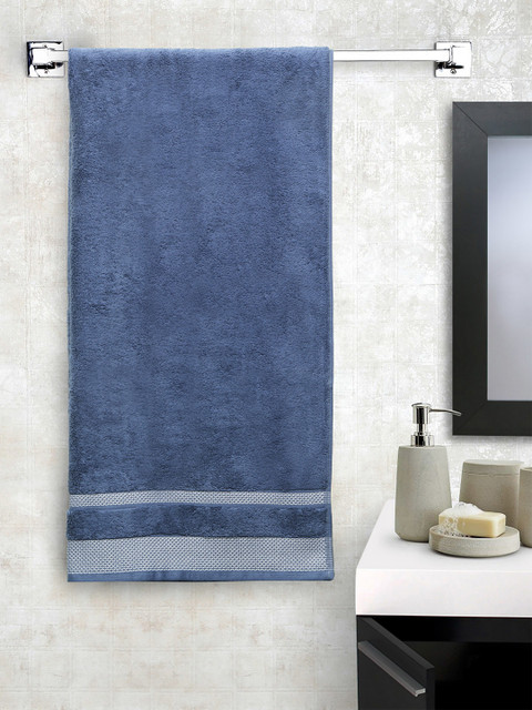 

SPACES Unisex Blue Solid Hygro Cotton 600GSM Standard Bath Towel