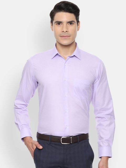 

Van Heusen Men Lavender Regular Fit Self Design Formal Shirt