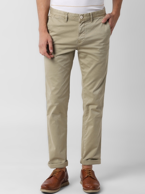

Peter England Casuals Men Beige Slim Fit Solid Regular Trousers
