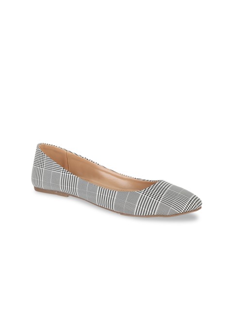 

People Women White Printed Suede Ballerinas