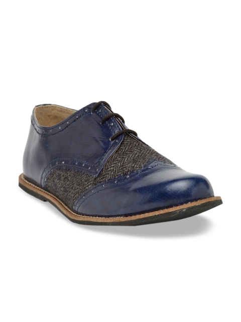 

Chalk Studio Women Blue & Grey Tweed Oxford Leather Brogues