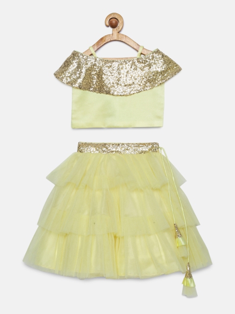 

Tutus By Tutu Lime Green Ready to Wear Lehenga with Blouse